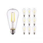 Confezione Multipack 10x Noxion Lucent LED E27 Pera Filamento Chiara 4W 470lm - 827 Bianco Molto Caldo | Sostitutiva 40W